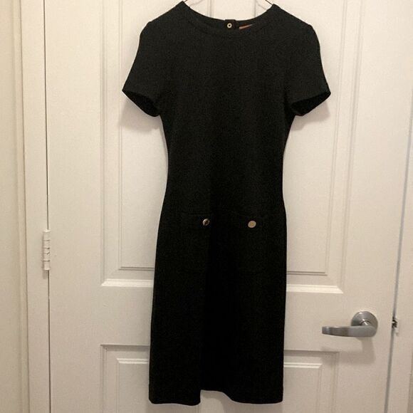 Tory Burch Anthea Black Wool Blend Short Sleeve Knit Dress. Size XS. - Picture 4 of 7